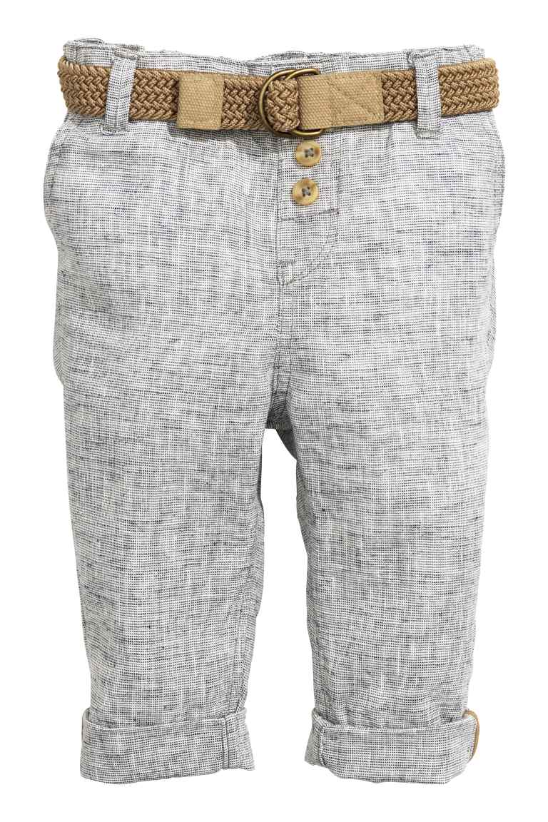 Linen-blend trousers